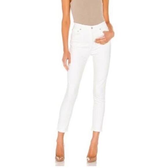 AGOLDE Nico High Rise White Slim Leg Jeans - Picture 1 of 9